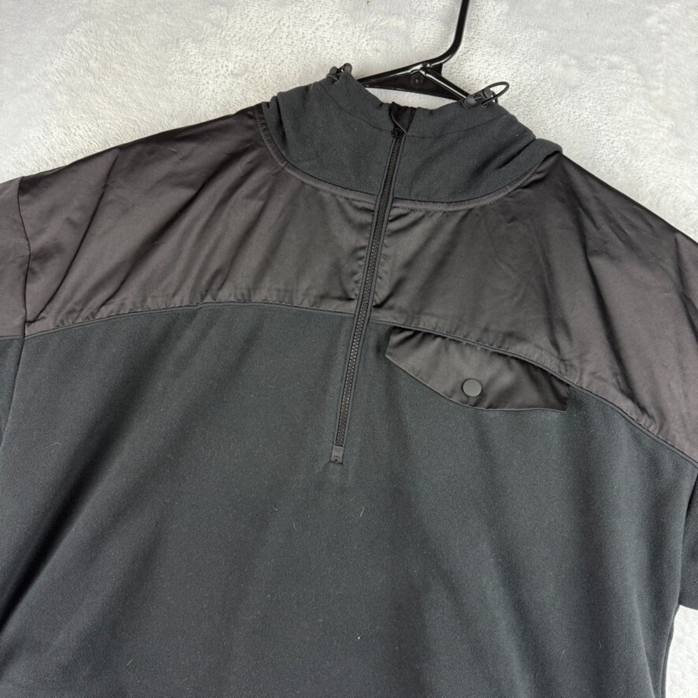 Athleta Hoodie Womens Small Black Zion Microfleece 1/2 Zip Pullover Cropped